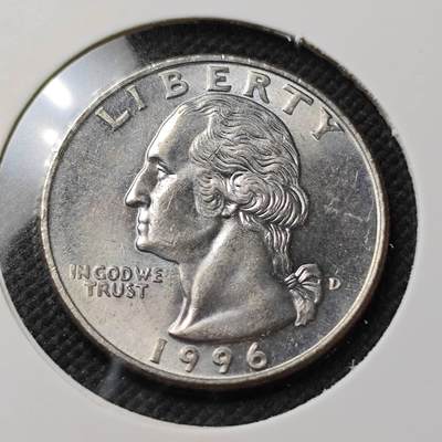 KK钱币收藏小铺  第415期 2月预留时间 周末发货 1996美国25分