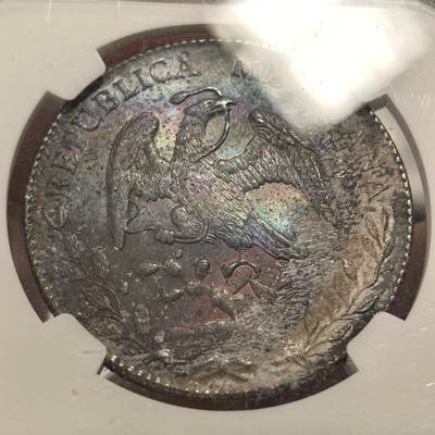 博洋堂“生趣盎然”4月精品专场暨第169期（全场包邮） NGC MS61 墨西哥1896/1年GO/AS RS/ML版花边鹰洋，罕见年份、厂别、鉴定师三骑字版，双面极美梦幻五彩包浆