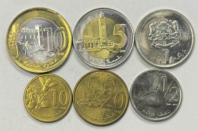 S&S Numismatic世界钱币-拍卖 第125期  - 摩洛哥2011年6枚套币 含2枚双色高值币