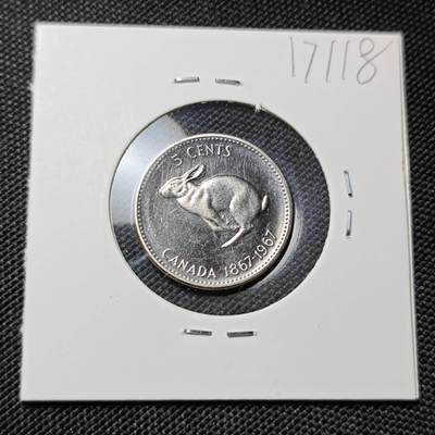 KK钱币收藏小铺  第417期 2月预留时间 周末发货 1967加拿大5分 纪念币 精制币
