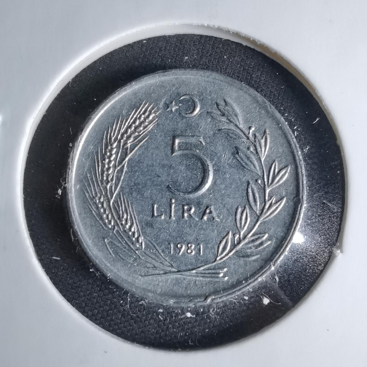 沼泽如烟--第1041场 土耳其1981年5里拉