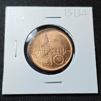 KK钱币收藏小铺  第415期 2月预留时间 周末发货 1994捷克10克朗 好品