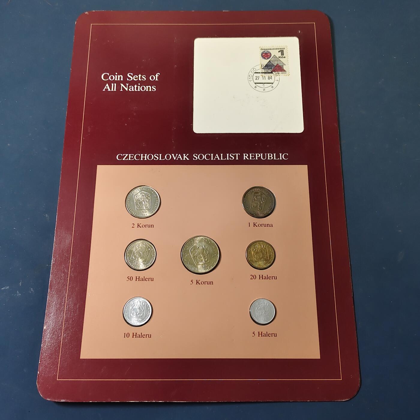 【全场包邮】纯粹捡漏拍517场 【富兰克林·世界各国硬币系列邮币卡】捷克斯洛伐克联邦共和国