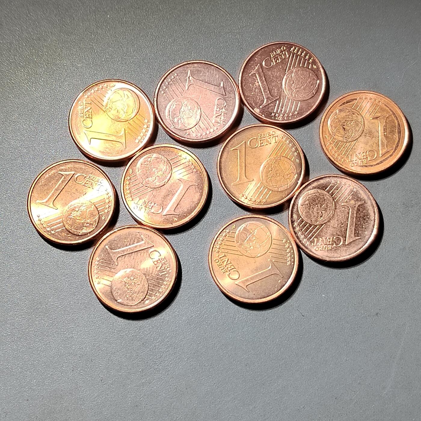 PCAI钱币  2-795  钱币小专场 1欧分 原册拆出有氧化