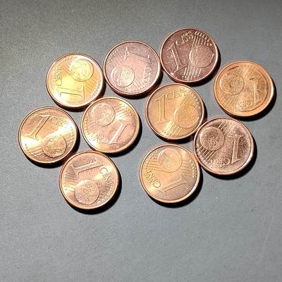 PCAI钱币  2-795  钱币小专场 - 1欧分 原册拆出有氧化