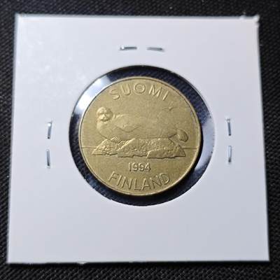 KK钱币收藏小铺  第415期 2月预留时间 周末发货 1994芬兰5马克