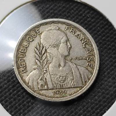 KK钱币收藏小铺  第415期 2月预留时间 周末发货 1939法属印度支那10分