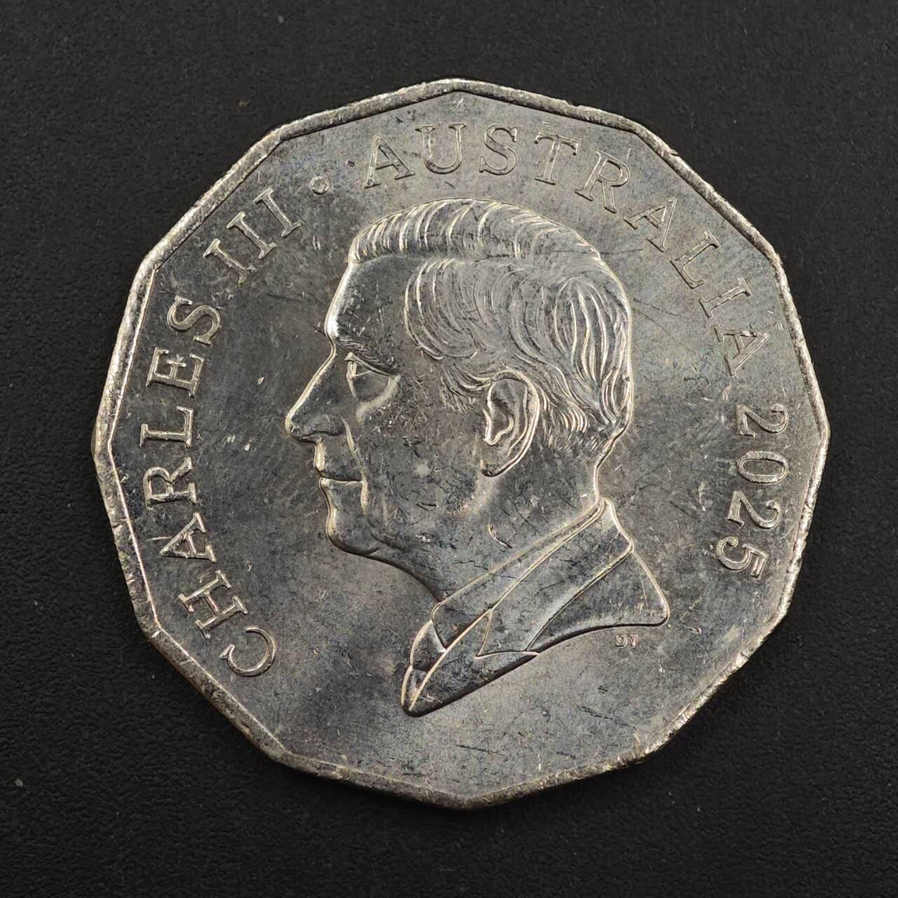 【淘币小摊】实时拍第八百八十七拍   散币场    每周一统一发货 澳大利亚2025年查尔斯三世50分镍币