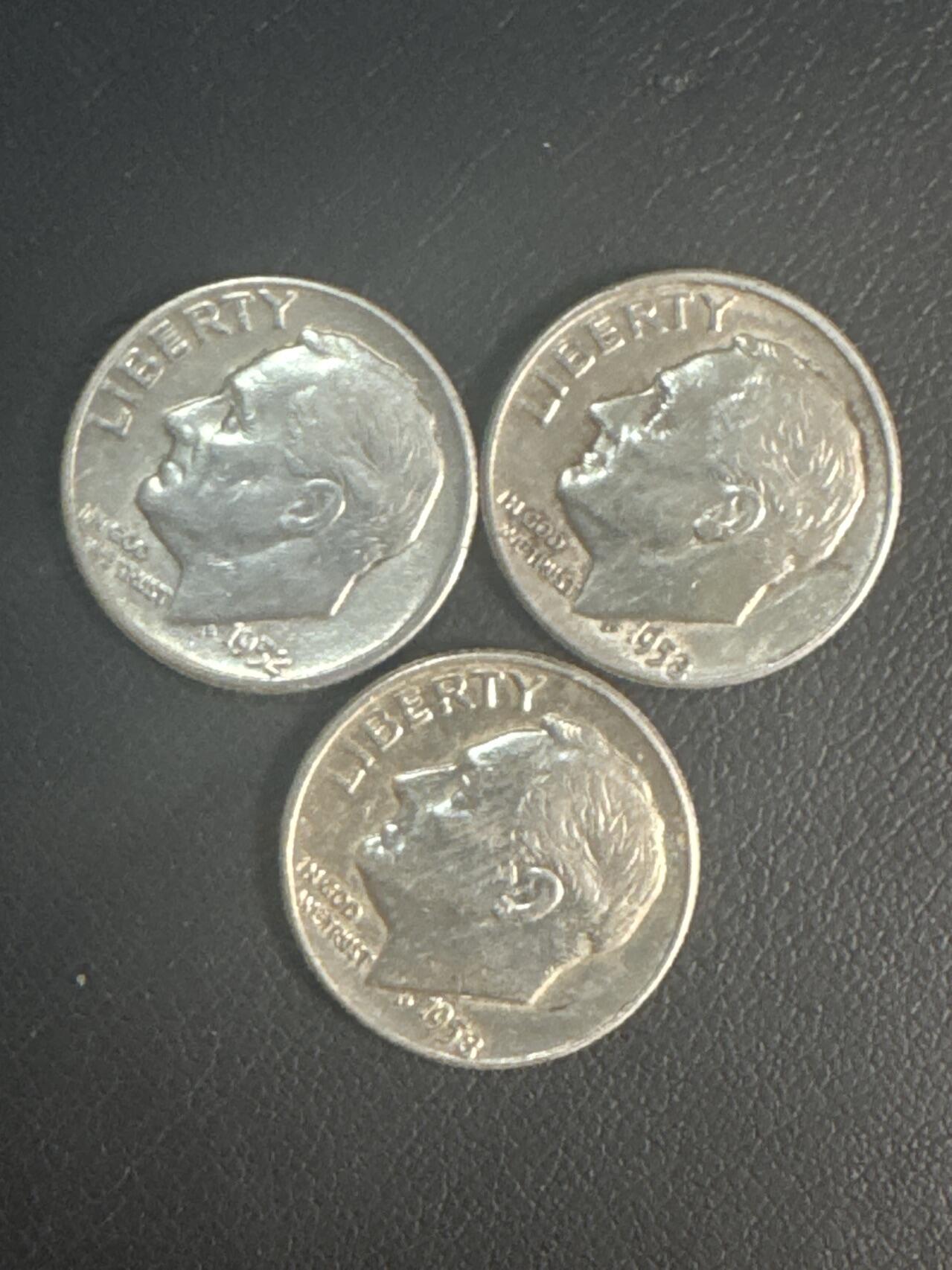 ❤️【币观天下】❤️ 第347期钱币拍卖场- 2026.4.3周五晚上6点半场 长期征集拍品  美国罗斯福10美分银币3枚一组