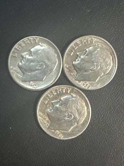 ❤️【币观天下】❤️ 第347期钱币拍卖场- 2026.4.3周五晚上6点半场 长期征集拍品  - 美国罗斯福10美分银币3枚一组