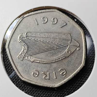 KK钱币收藏小铺  第417期 2月预留时间 周末发货 1997爱尔兰50便士