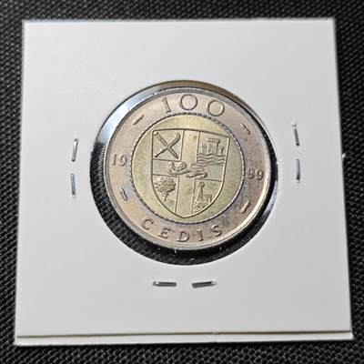 KK钱币收藏小铺  第417期 2月预留时间 周末发货  1999加纳100塞地 双色币