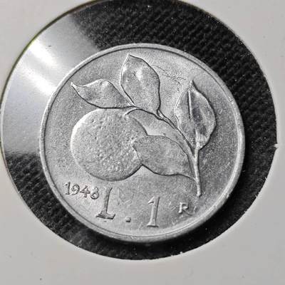 KK钱币收藏小铺  第417期 2月预留时间 周末发货 1948意大利1里拉 带光