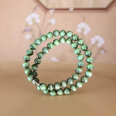 碧月说宝 君子怀瑾·当代和田玉清风专场（七） - 碧玉猫眼项链