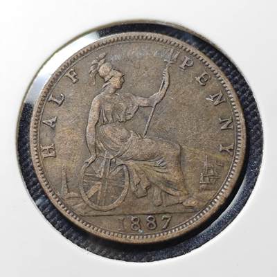 KK钱币收藏小铺  第415期 2月预留时间 周末发货 1887英国半便士 