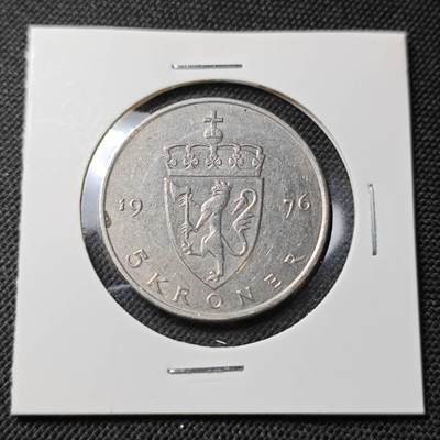 KK钱币收藏小铺  第415期 2月预留时间 周末发货 1976挪威5欧尔 