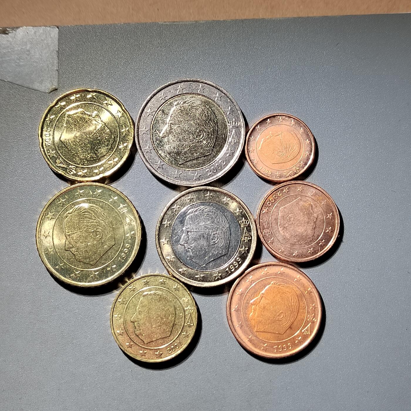 PCAI钱币  2-795  钱币小专场 欧元一套 原册拆出有氧化