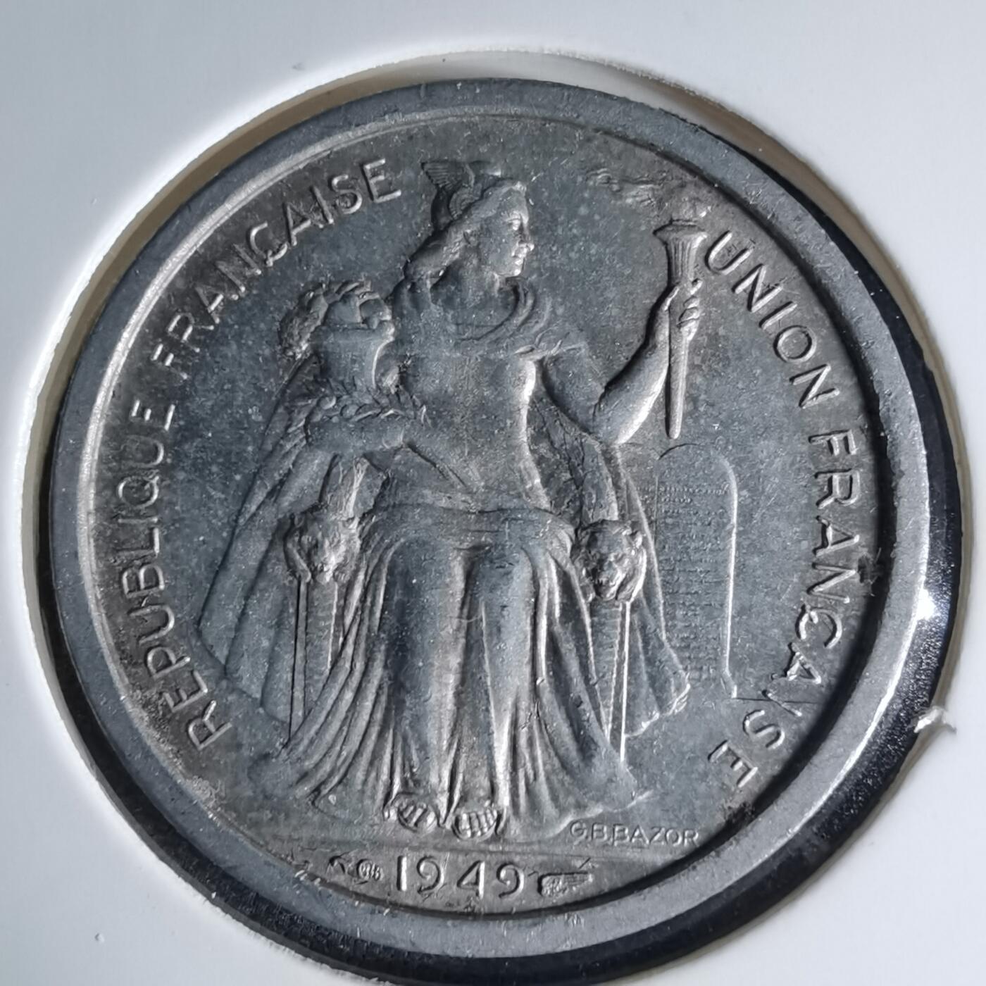 沼泽如烟--第1041场 法属新喀里多尼亚1949年2法郎