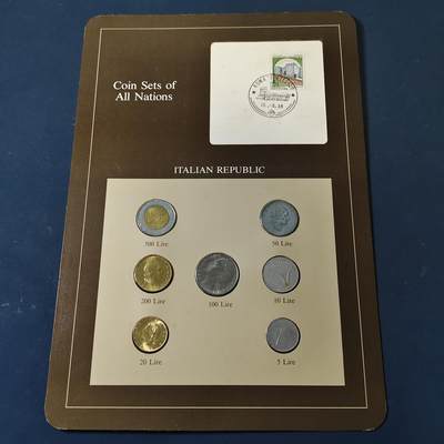 【全场包邮】纯粹捡漏拍517场 - 【富兰克林·世界各国硬币系列邮币卡】意大利共和国