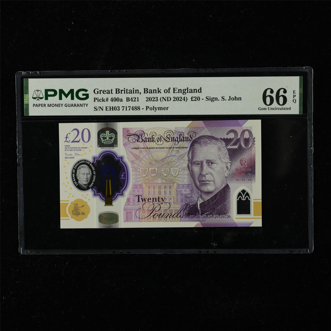 【亘邦集藏】第225期拍卖 2023年 英国20镑 PMG 66EPQ EH03 717488