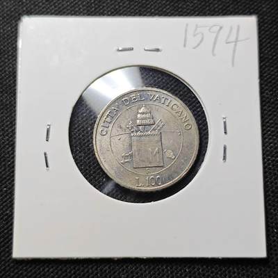 KK钱币收藏小铺  第415期 2月预留时间 周末发货 梵蒂冈100里拉  少见