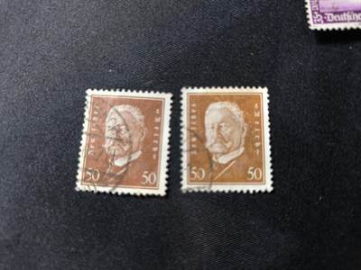 云宸嘉赏-勋臻佳藏四月精品甄选场次（低佣 一元一手） - 德意志魏玛共和国 早期版保罗・冯・兴登堡大面值肖像邮票--两种版本