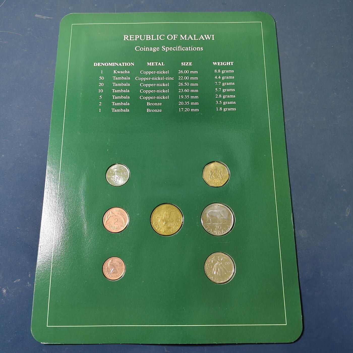 【全场包邮】纯粹捡漏拍517场 【富兰克林·世界各国硬币系列邮币卡】马拉维共和国