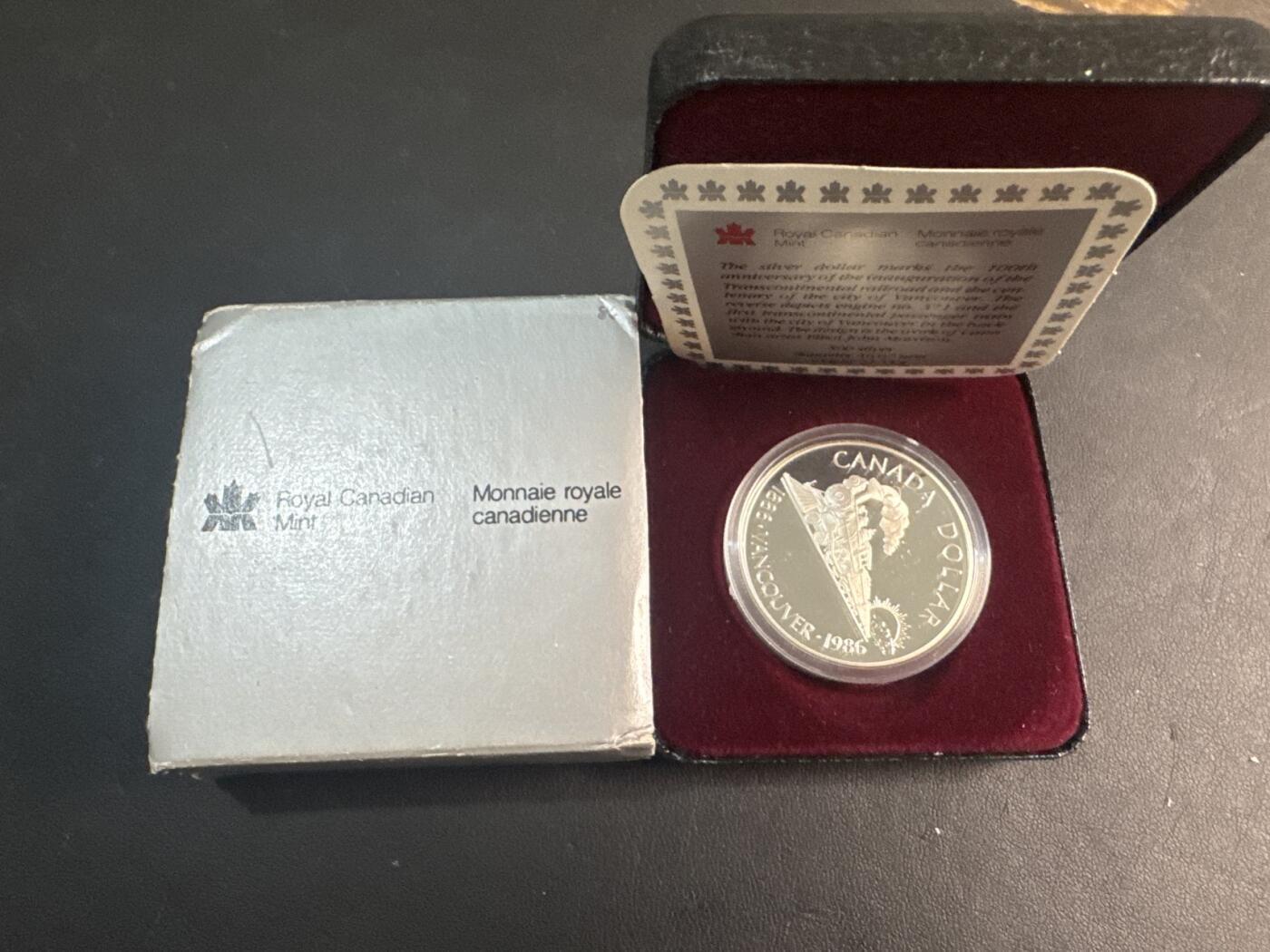 ❤️【币观天下】❤️ 第347期钱币拍卖场- 2026.4.3周五晚上6点半场 长期征集拍品  1986年加拿大温哥华火车银币