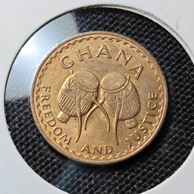 KK钱币收藏小铺  第417期 2月预留时间 周末发货 1967加纳1/2比塞瓦