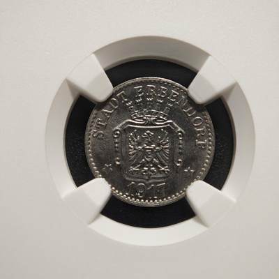 【德藏】世界币章拍卖第170期（拍品征集中~欢迎藏友联系） 1917年 德国紧急时期厄本多夫5芬尼铁币 NGC MS64 保存不易 好品难得