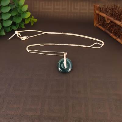 碧月说宝 君子怀瑾·当代和田玉清风专场（七） - s925高冰翡翠平安扣吊坠