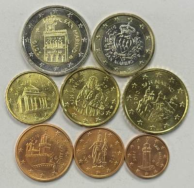 S&S Numismatic世界钱币-拍卖 第125期  - 圣马力诺2010年 第二版地图 8枚欧元套币 含2枚双色高值币