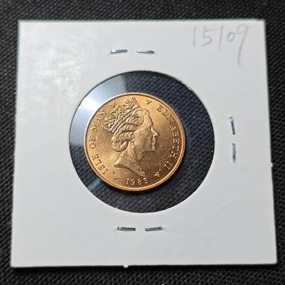 KK钱币收藏小铺  第415期 2月预留时间 周末发货 1985马恩鸟1便士铜币 好品