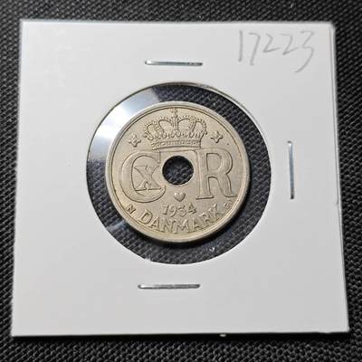 KK钱币收藏小铺  第417期 2月预留时间 周末发货 1934丹麦25欧尔