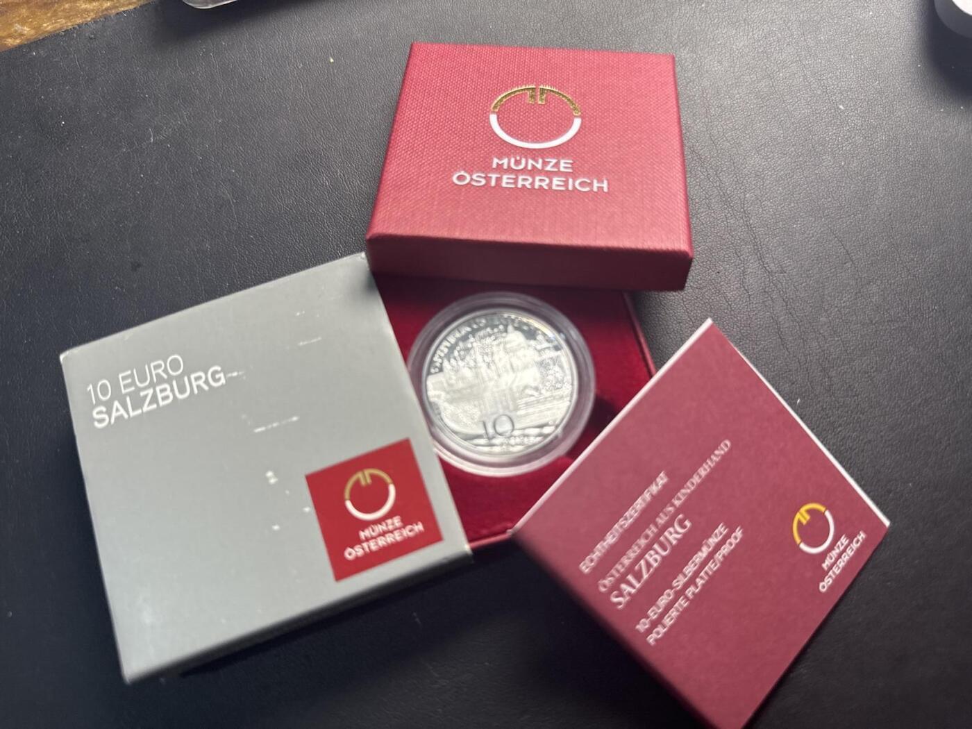 ❤️【币观天下】❤️ 第347期钱币拍卖场- 2026.4.3周五晚上6点半场 长期征集拍品  奥地利联邦省系列银币 盒证齐全(面值10欧，重量17.3克)2014年