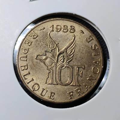 KK钱币收藏小铺  第417期 2月预留时间 周末发货  1988法国10法郎纪念币
