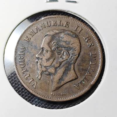 KK钱币收藏小铺  第417期 2月预留时间 周末发货 1861意大利5分 