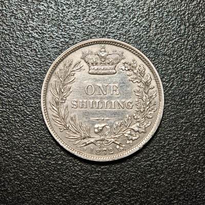 【德藏】世界币章拍卖第170期（拍品征集中~欢迎藏友联系） 1872年 英国维多利亚女王1先令银币 直径约：23.5mm；重约：5.7g