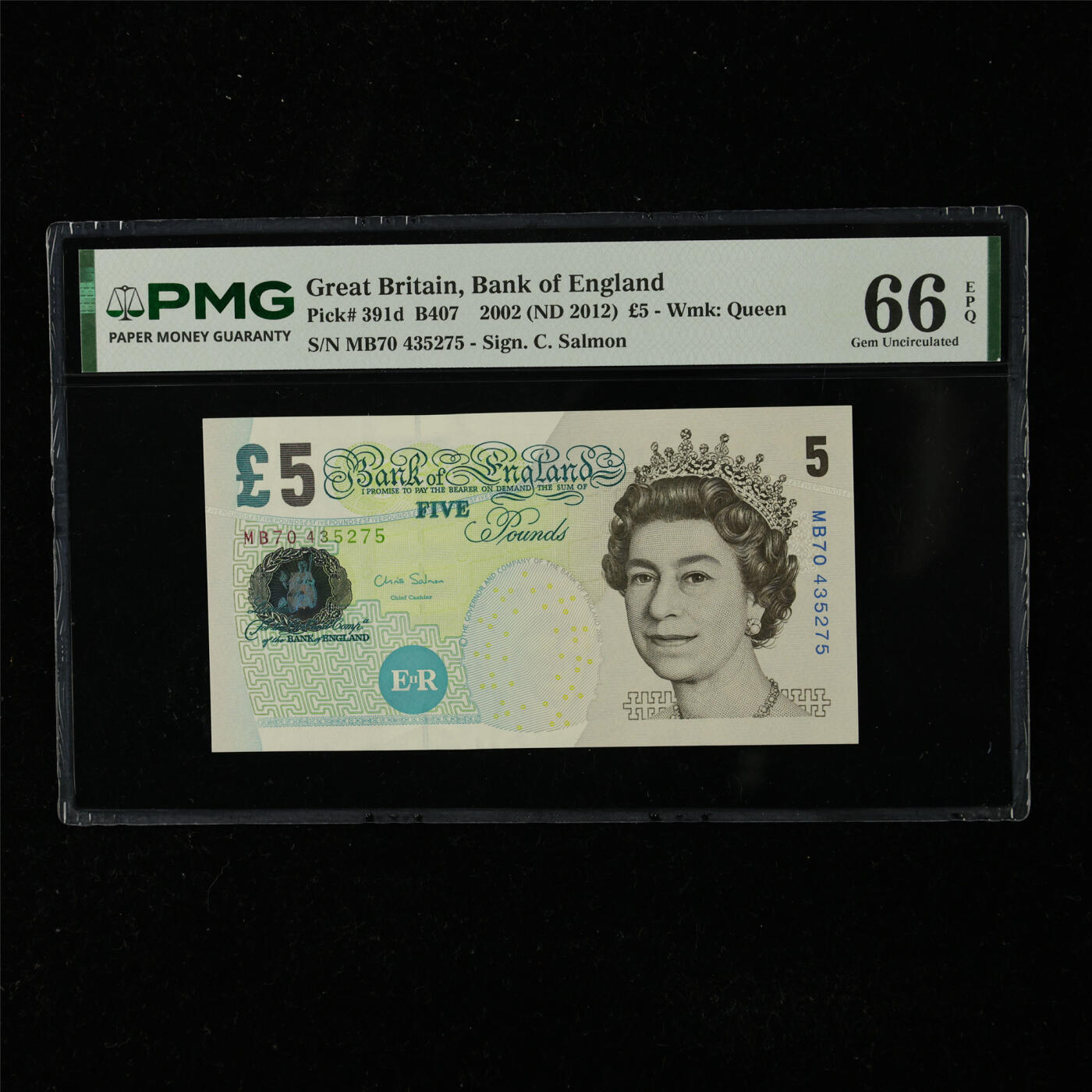 【亘邦集藏】第225期拍卖 2002年 英国5镑 PMG 66EPQ MB70 435275