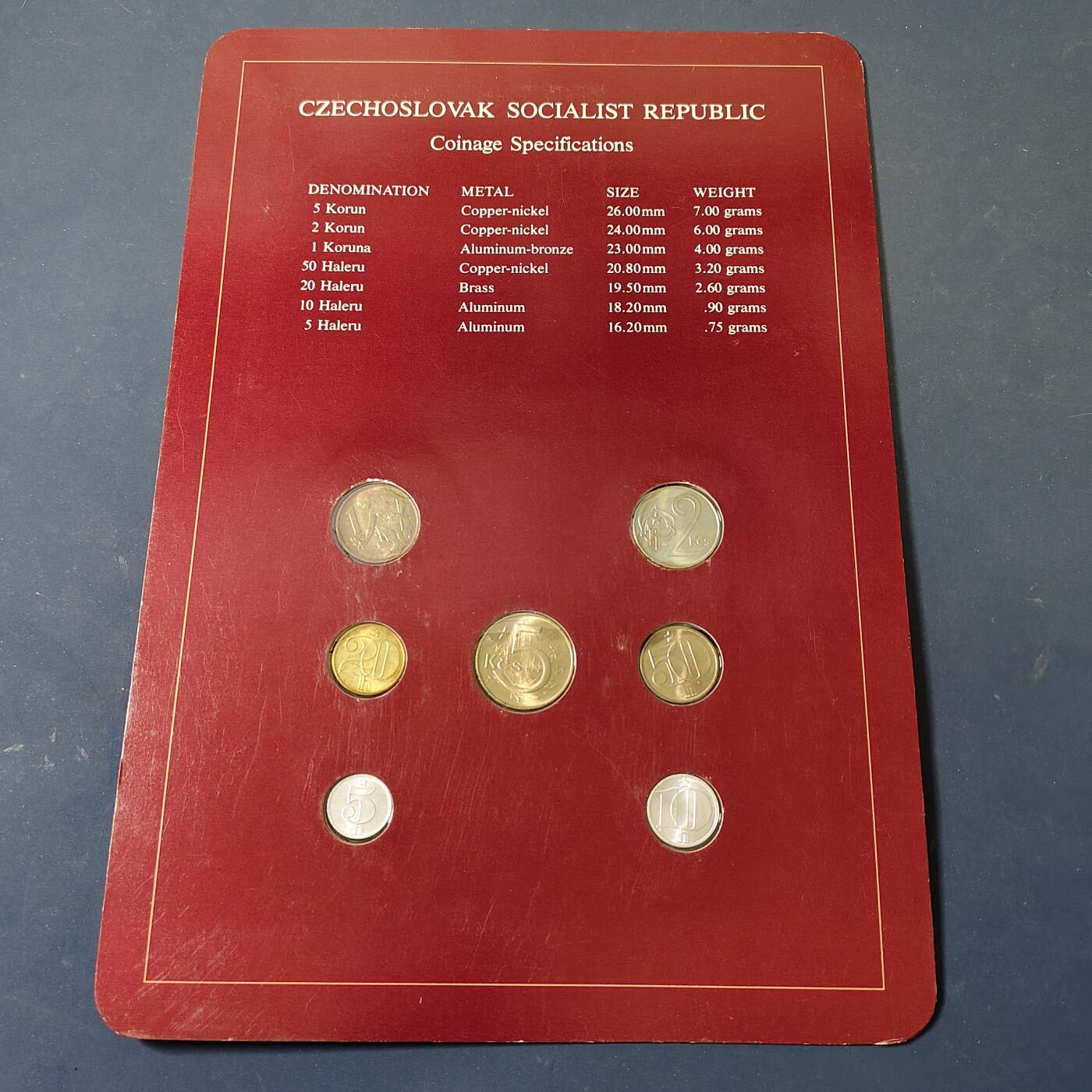 【全场包邮】纯粹捡漏拍517场 【富兰克林·世界各国硬币系列邮币卡】捷克斯洛伐克联邦共和国