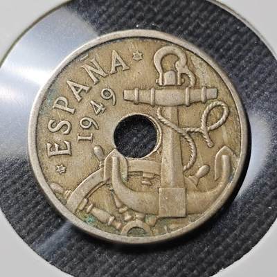 KK钱币收藏小铺  第415期 2月预留时间 周末发货 1949西班牙50分 