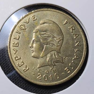 KK钱币收藏小铺  第415期 2月预留时间 周末发货 2010法属波利尼西亚100法郎 