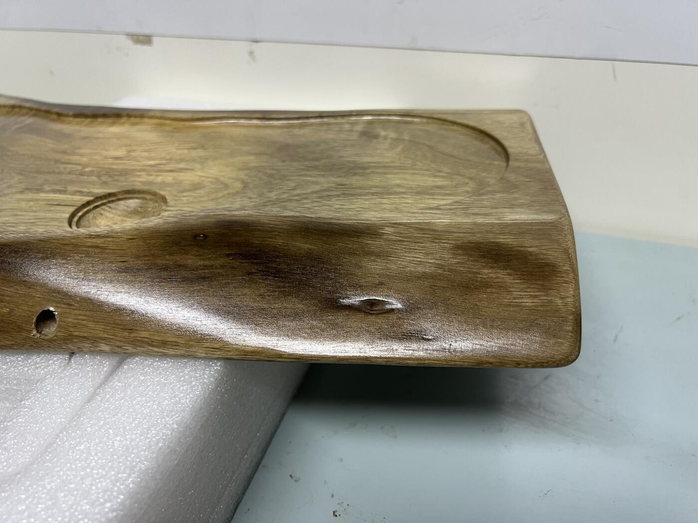 零元拍：NO5-5金丝楠茶盘 金光闪闪。尺寸约：29/22.5/3CM。