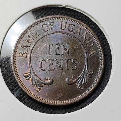 KK钱币收藏小铺  第415期 2月预留时间 周末发货 1968乌干达10分 铜币