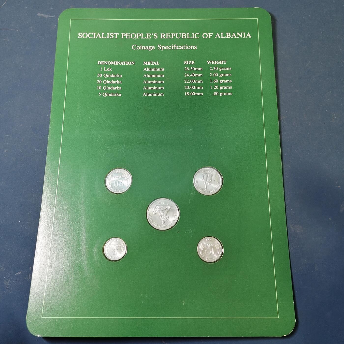 【全场包邮】纯粹捡漏拍517场 【富兰克林·世界各国硬币系列邮币卡】阿尔巴尼亚共和国