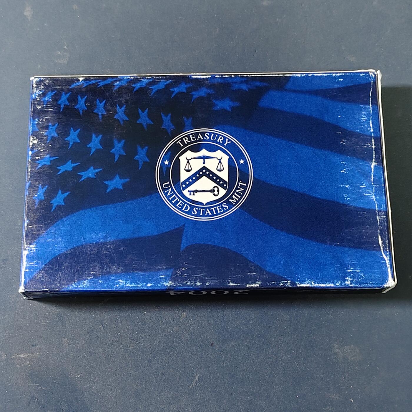 【全场包邮】纯粹捡漏拍517场 美国2004年官方封装精制套币（流通币一盒+州币一盒）-盒证全