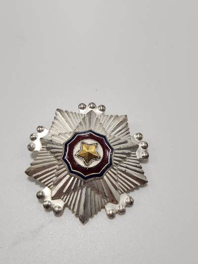 南水社第5次拍卖  在日朝鲜人联合总会三级国旗勋章 珐琅因工艺问题存在气泡 盒略章体均完好