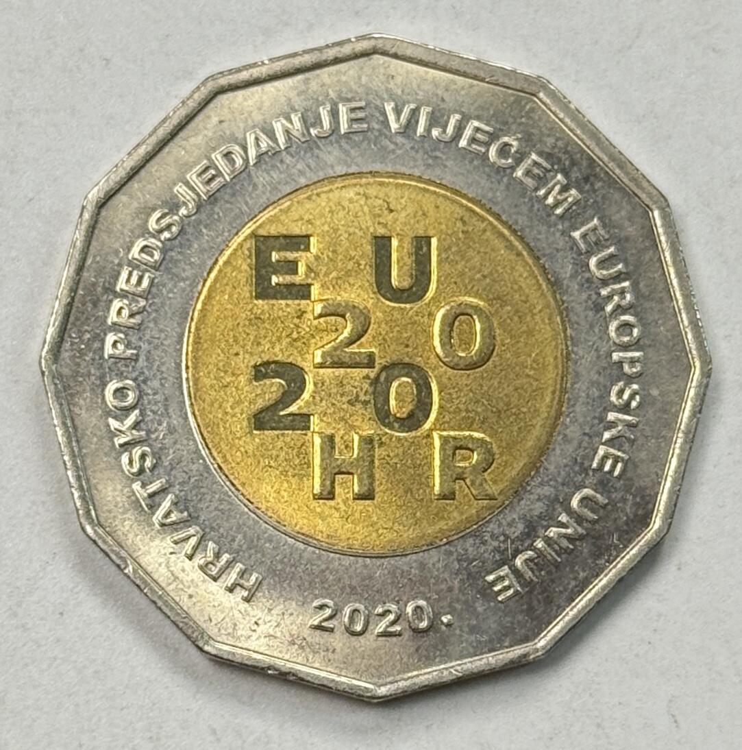 S&S Numismatic世界钱币-拍卖 第125期  克罗地亚2020年 欧洲联盟理事会主席国 25库娜双色纪念币