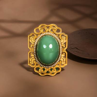 碧月说宝 君子怀瑾·当代和田玉清风专场（七） - 18K金粉绿挂件