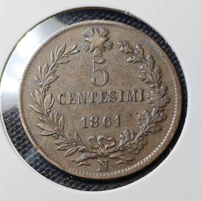 KK钱币收藏小铺  第417期 2月预留时间 周末发货 1861意大利5分 